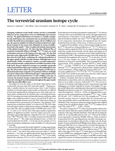 The terrestrial uranium isotope cycle