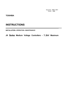 Toshiba MV Drawout Type JK Starter Manual