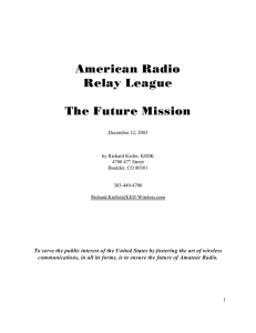 American Radio Relay League The Future Mission