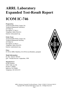 ARRL Laboratory Test Result Report