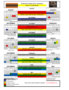 2016-17 School Calendar - Osmond Community Schools