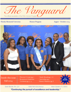The Vanguard Newsletter: Fall 2014 Edition Released