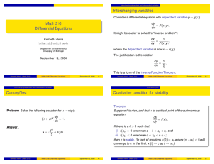 Math 216 Differential Equations