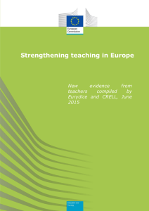 Strengthening teaching in Europe: New evidence from teachers