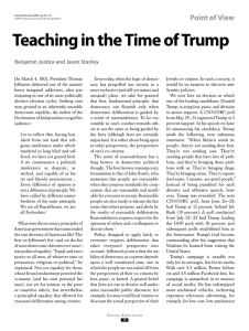 Teaching in the Time of Trump - National Council for the Social