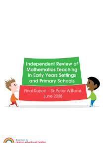 Independent Review of Mathematics Teaching in Early