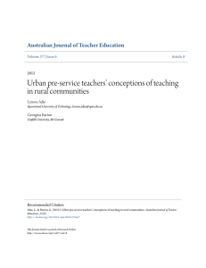 Urban pre-service teachers` conceptions of teaching in rural