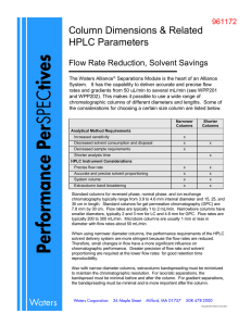 Column Dimensions and Releated HPLC Parameters