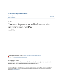 Consumer Repossessions and Deficiencies: New Perspectives from