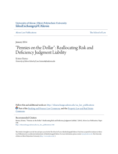 "Pennies on the Dollar": Reallocating Risk and Deficiency Judgment