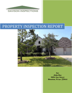 property inspection report - Davison Real Estate Inspections