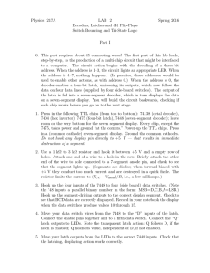 Physics 217A LAB 2 Spring 2016 Decoders, Latches and JK Flip