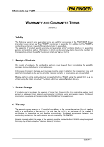 warranty and guarantee terms