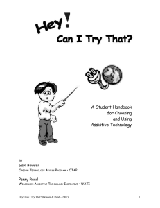 Hey! Can I Try That? - Wisconsin Assistive Technology Initiative