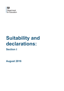 suitability and declarations