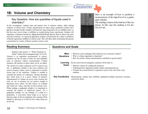 10 1B: Volume and Chemistry
