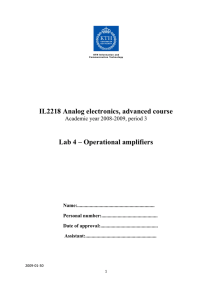 IL2218 Analog electronics, advanced course Lab 4