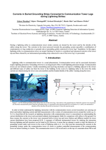 Currents in Buried Grounding Strips Connected to Communication