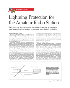 Lightning Protection for the Amateur Radio Station - Part 3