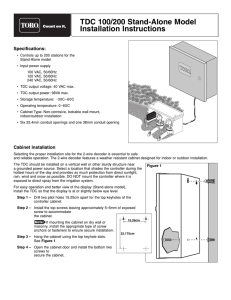 TDC Series 2-Wire System (Stand Alone Model) Install