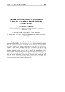 Thermal, Mechanical and Electron transport Properties of - Eg-MRS