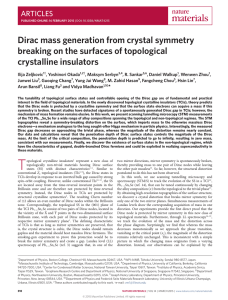 Dirac mass generation from crystal symmetry