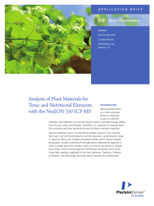 Analysis of Plant Materials for Toxic and Nutritional