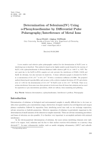Determination of Selenium(IV) Using o