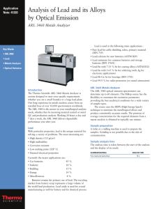 Analysis of Lead and its Alloys by Optical Emission