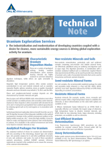 Uranium Exploration Services Technical Note 2012