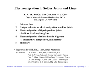 Electromigration in Solder Joints and Lines