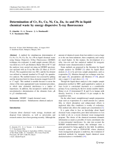Determination of Cr, Fe, Co, Ni, Cu, Zn, As and Pb in liquid chemical
