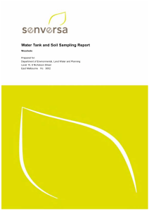 Water Tank and Soil Sampling Report