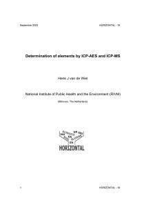 Determination of elements by ICP-AES and ICP-MS