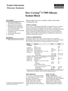 Silicone Sealants Dow Corning 3-7509 Silicone Sealant