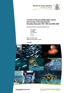 A review of hoki and middle-depth summer trawl surveys of the Sub