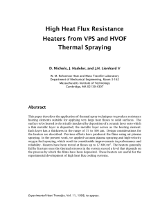 High Heat Flux Resistance Heaters from VPS and HVOF