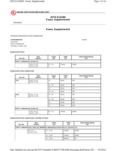 Page 1 of 16 JDYX.E10480 - Fuses, Supplemental 5/8/2014 http