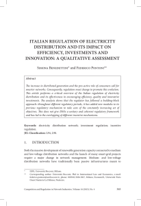 italian regulation of electricity distribution and its impact on efficiency