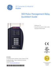 369 Motor Management Relay QuickStart Guide