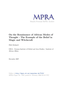 On the Renaissance of African Modes of Thought