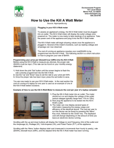 How to Use the Kill A Watt Meter