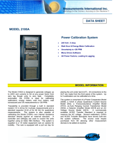 DATA SHEET MODEL 2100A Power Calibration System