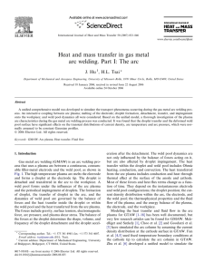 Heat and mass transfer in gas metal arc welding. Part I: The arc