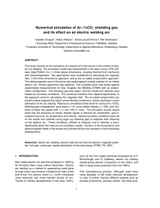 Numerical simulation of Ar-x%CO2 shielding gas and its effect on an