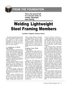 Welding Lightweight Steel Framing Members