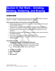 Section 9: Hot Work – Grinding, Welding, Soldering, and Brazing