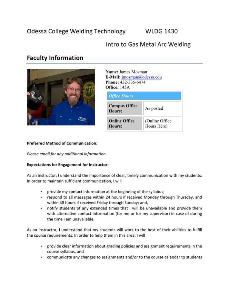 Odessa College Welding Technology WLDG 1430 I
