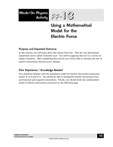 Using a Mathematical Model for the Electric Force