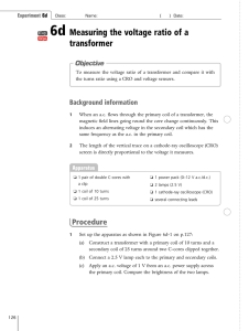 Measuring the voltage ratio of a transformer